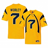 West Virginia Mountaineers 7 Daryl Worley Gold College Football Jersey Dzhi,baseball caps,new era cap wholesale,wholesale hats